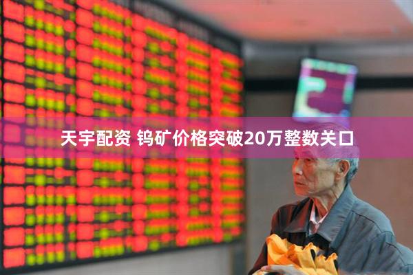 天宇配资 钨矿价格突破20万整数关口
